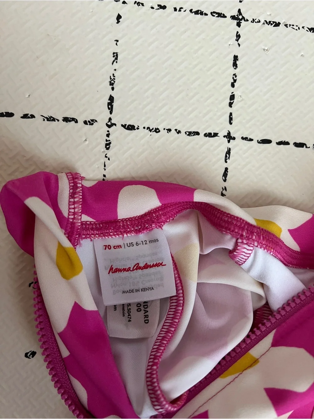 hanna anderson pink flower swim 12 month